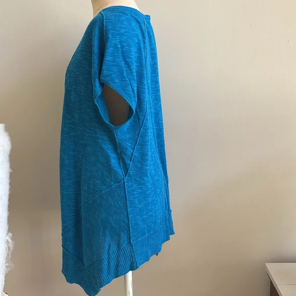 Eileen Fisher Organic Linen and Cotton Asymmetric Hem Sweater Top Tunic - Picture 3 of 5